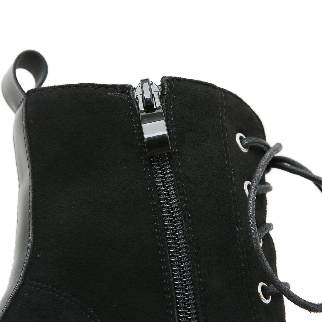 Gdgydh Damenstiefel Goth Spinnennetz Bestickte Schuhe Hoher Absatz Stiefeletten Hohe Plateauschuhe Qualität Mode Punk Klobige Absätze Reißverschluss