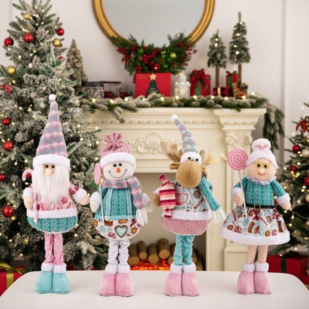Creative Santa Claus Retractable Doll Pink Retractable Legs Doll Decoration  Party Favors
