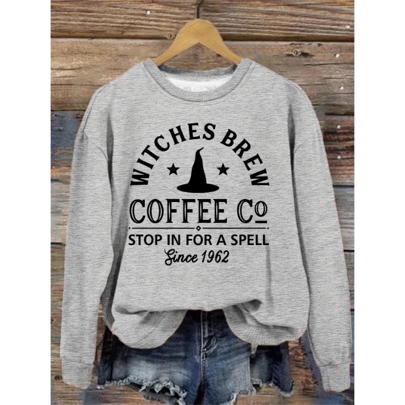 Halloween Print Winter and Autumn Women's Round Neck Casual Sweatshirt