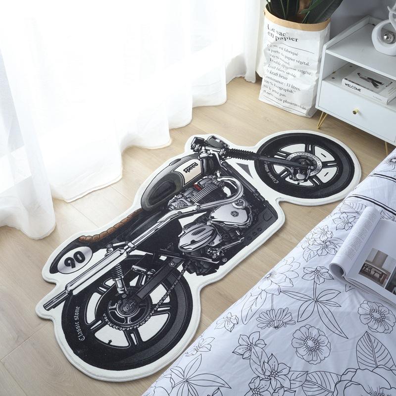 Cashmere Special-Shaped Carpet Home Creative Decoration Living Room Bedroom Bed Blanket Trend Motorcycle Floor Mat