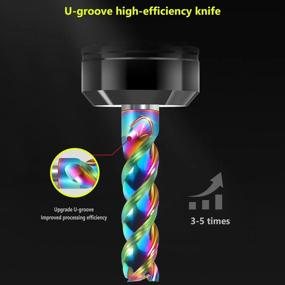 HRC65 Metal Milling U-groove CNC Carving Bit Special CNC 3 Flute End Mill
