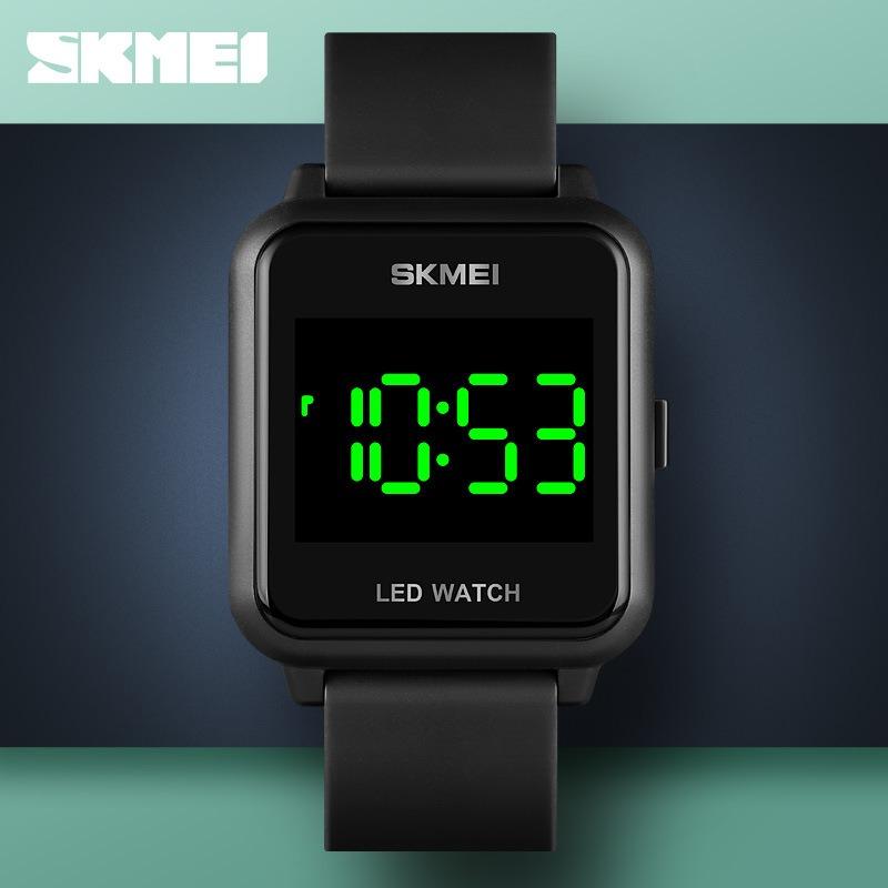 Fashion creative ed student electronic watch, integrated shell waterproof square couple sports watch