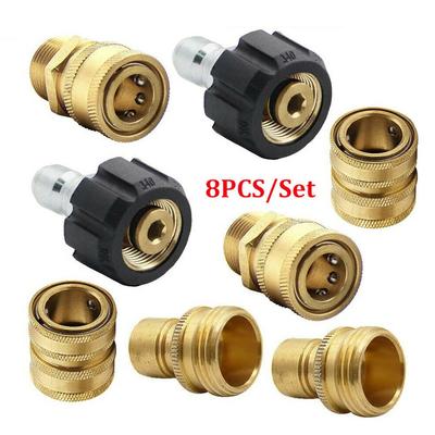 8PCS Pressure Washer Adapter Set Quick Connect Fitting For Power Washer Hose