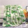 1PC Clover Print FlAannel Blanket, High quality Comfortable for All Seasons, Home Decor, Warmth and Comfort