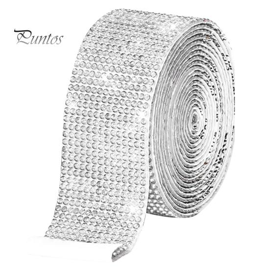 1 Roll 90CM Rhinestone Ribbon Self-Adhesive Glitter Faux Crystal Decorative Ribbon Clothes Shoes DIY Projects Crafts Bling Rhinestone Sticker Wrap