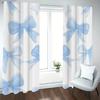 2 Pieces Blue Butterfly Pattern Curtains   Polyester Fabric   Machine Washable   Suitable for Bedroom Living Room Decoration
