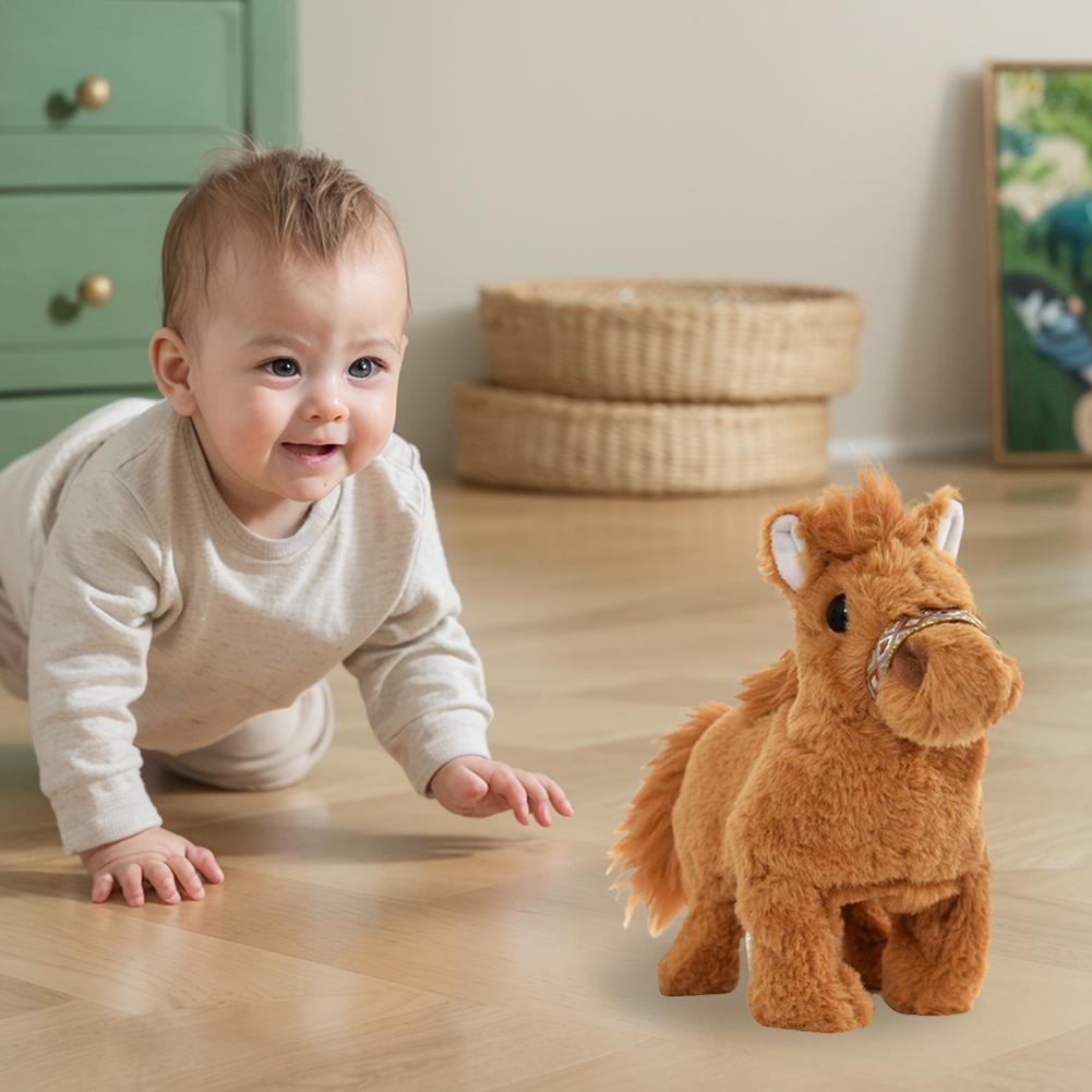 Plush Horse Doll Interactive Electronic Pet Horse Sound & Walking Realistic Horse Doll Pony Robot Plush for Boys & Girls