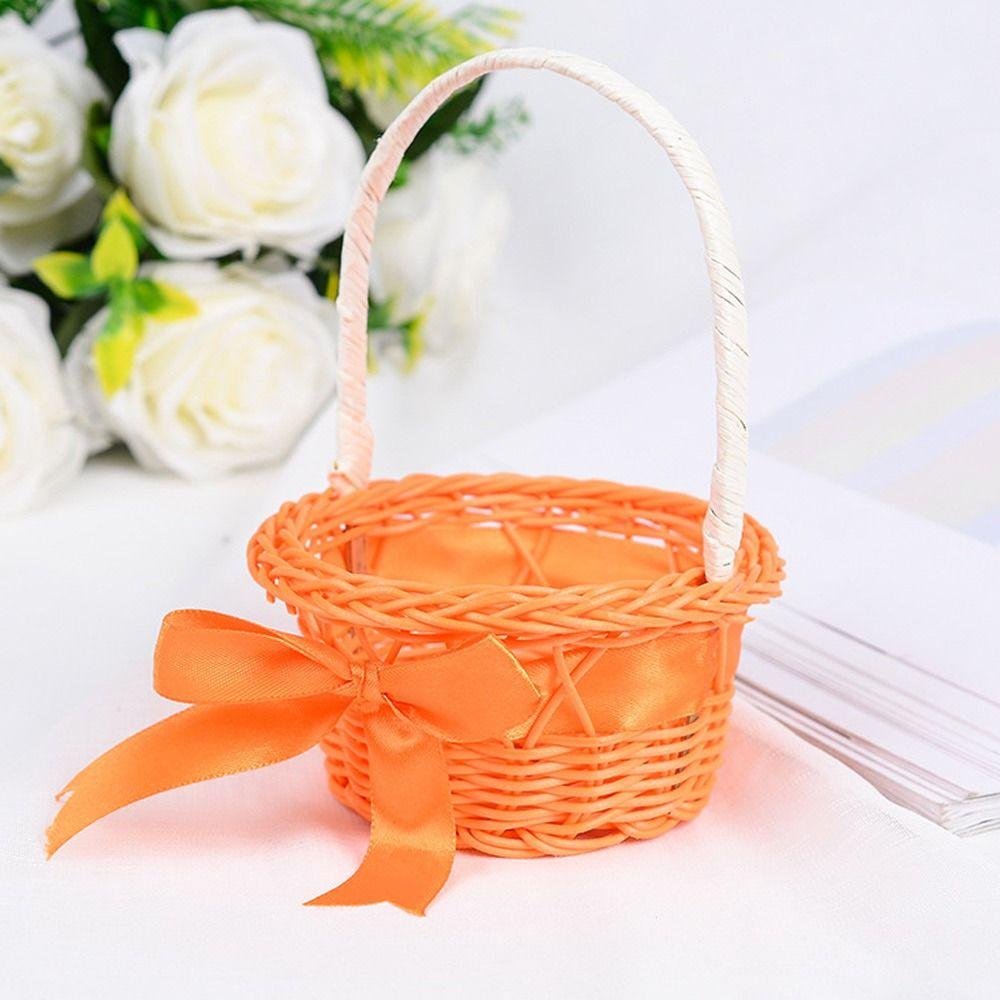 Rattan Woven Small Flower Storage Basket Hand-woven Wicker Flower Basket  For Plant Home Wedding