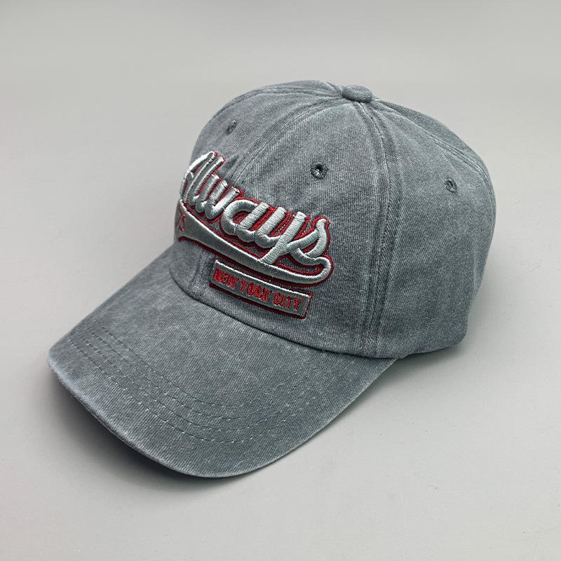 Kpop Hip Hop Versatile Letter Embroidery Men'S And Women'S Baseball Caps Cotton Street Sports Breathable Sun Hat