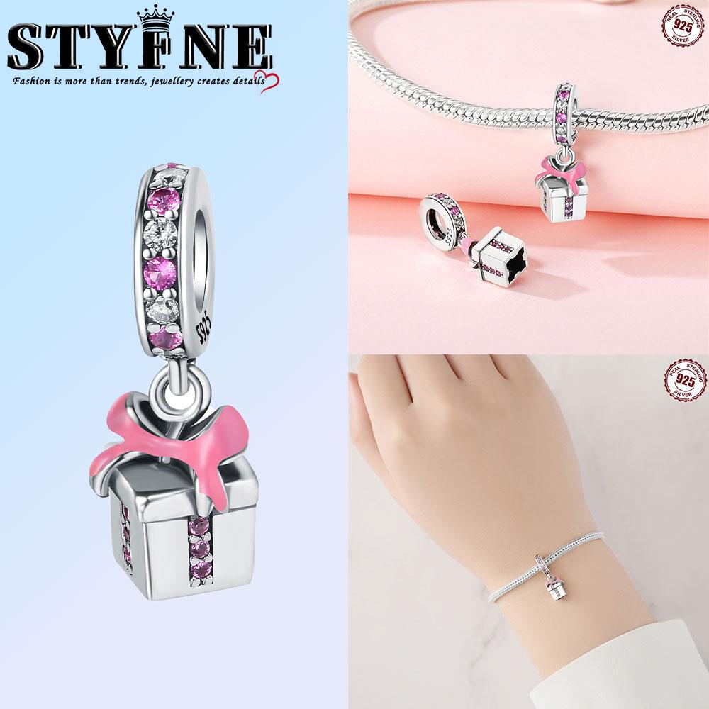 Copper Snowflake Christmas Tree Gift Box Charms Beads Brand Bracelet Exquisite Diy Jewelry Making Women'S Gift