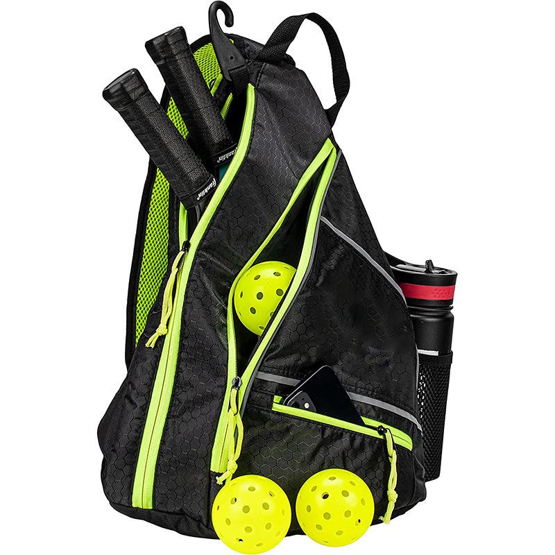 Versatile Lightweight Crossbody Bag for Tennis, Badminton, and Pickleball Rackets with Large Capacity
