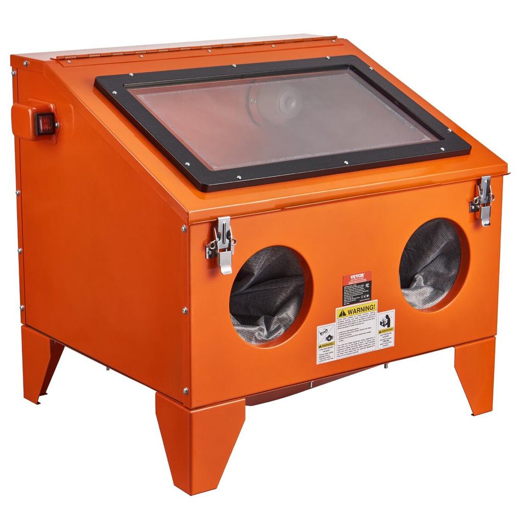 40 Gallon Sandblasting Cabinet Benchtop Cabinet with Blasting Gun 4 Nozzle