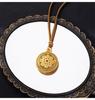 Vietnamese Sand Gold Rotatable Compass Pendant Necklace - Women's Versatile, Long-lasting Color Retention Jewelry with Eight Treasures Design