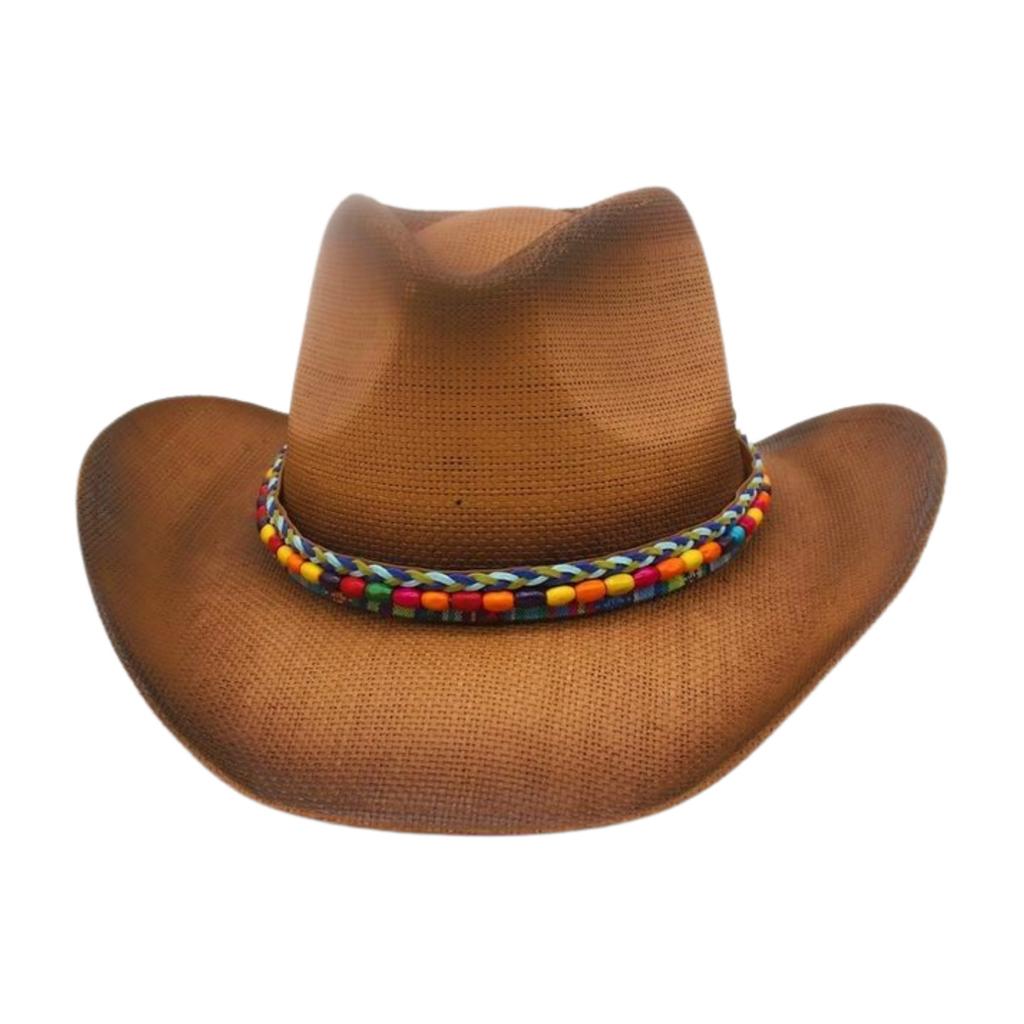 Ethnischer Stil Western Cowboyhut Hochwertiger Lässiger Hut Performance-Hut Sommer Strohhut
