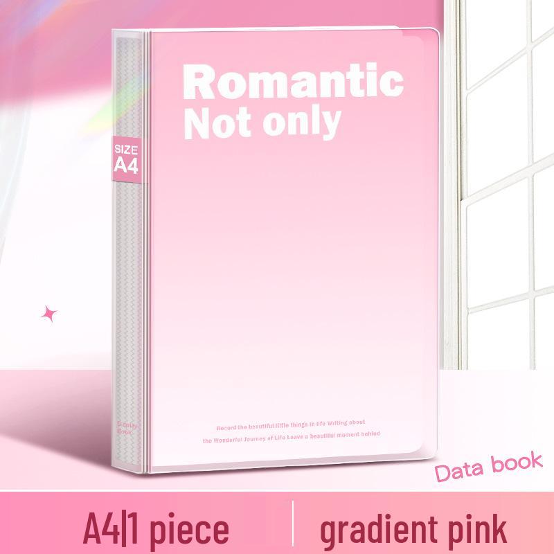 A4 Morandi Data Book: Transparent Inner Page Multi-Layer PP Folder for Office File Storage.