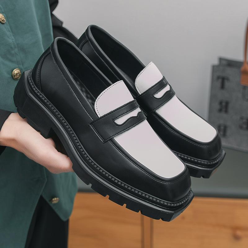 Size 38-45 Classic Men Loafers British Casual Comfortable Fashionable Thick Soled Leather Shoes Men Business Office Formal Shoes