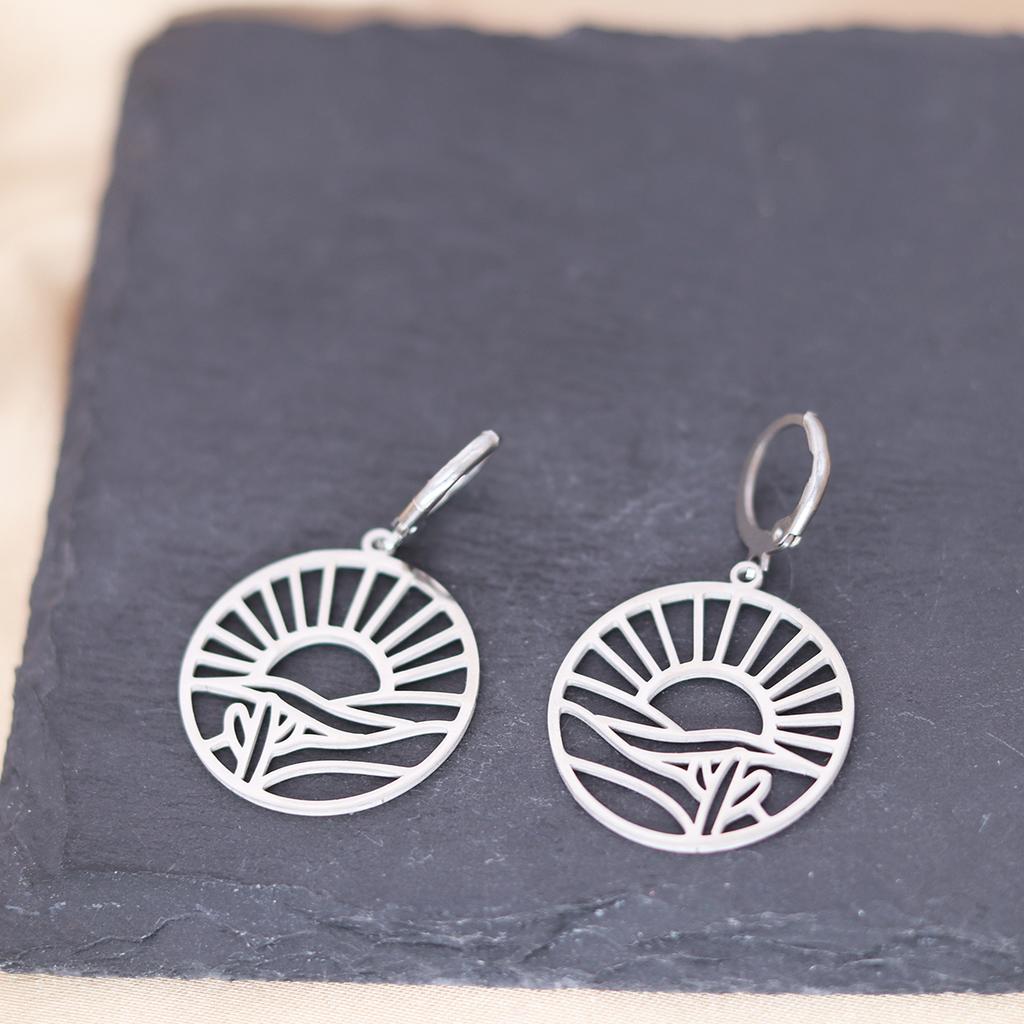 Kinitial Stainless Steel Gate To The Sky Raindrop Cloud Galaxy Solar System Ufo Ghost Earrings For Women Trendy Piercing Jewelry