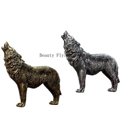 Statuine Miniature di Lupo in Resina Leone Cavallo Ornamento Artistico Accessori Decorativi per Interni per Soggiorno Domestico Ufficio Desktop