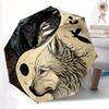 1pc Yin Yang Wolf Pattern Automatic 3-Fold Umbrella, 8 Iron Frames, High-Value Folding Umbrella, Suitable for Office, Travel and Outdoor Adv