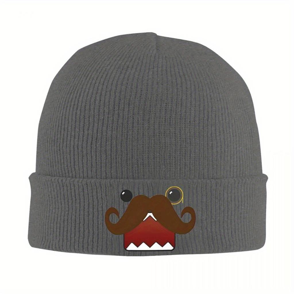 DOMO Mützen Schnurrbart Skullies Beanies Hippie Kopftuch Unisex Erwachsenenmützen Herbst Winter Individuell Street Y2K Mützen Geschenk