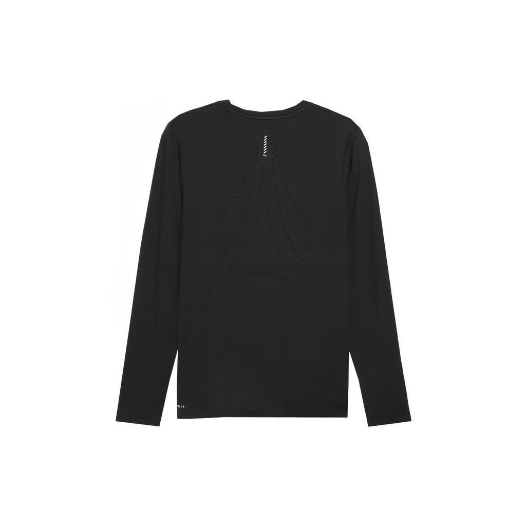 Puma Run Cloudspun Solid Color Casual Quick-Dry Breathable Sports Crew Neck Long Sleeve T-Shirt Men Tops Black 524991-01