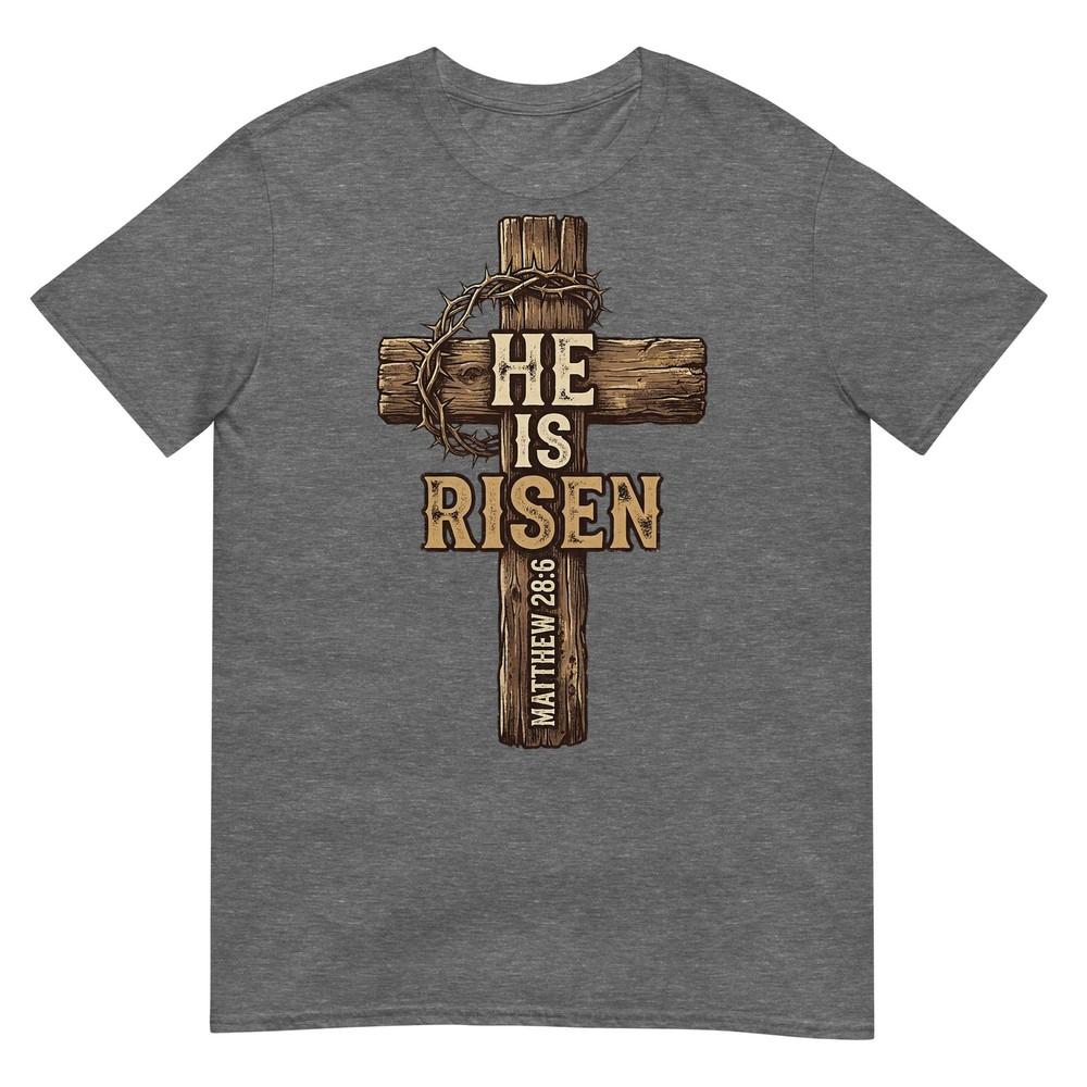 Easter He Is Risen Cross Religious Design For Christians Tshirt