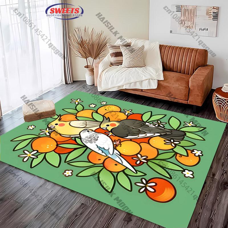 Colorful Bird Pattern Rug for Living Rooms carpet for home sofa bedroom, gift mat