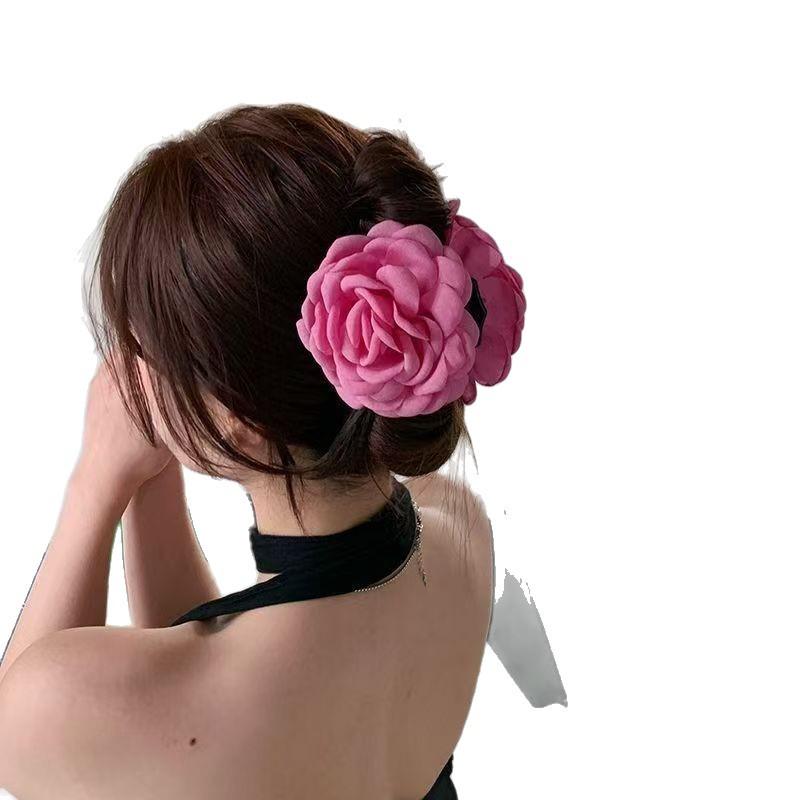 Caro Floral Rose Hair Claw Clip for Women - European & American Style, Summer Headdress
