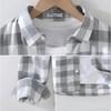 Herren Karo Langarmhemd Lässiges Button-Down-Hemd für den täglichen Gebrauch