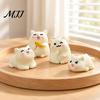 Healing Style Table Decor 4Pcs Mini White Kitten Figurines, Resin Cute Cat Statues, Miniature Ornaments Statues for Micro Landscape, Fairy Garden, DIY