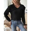 Women’s Cropped Top: New Autumn/Winter Knit Jumper with Large Lapel, Pull-Over Style