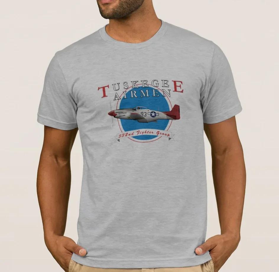 Tuskegee Airman P51D Red Tail  TShirt 100 Cotton ONeck Summer Short Sleeve Casual Mens Tshirt Size S3XL