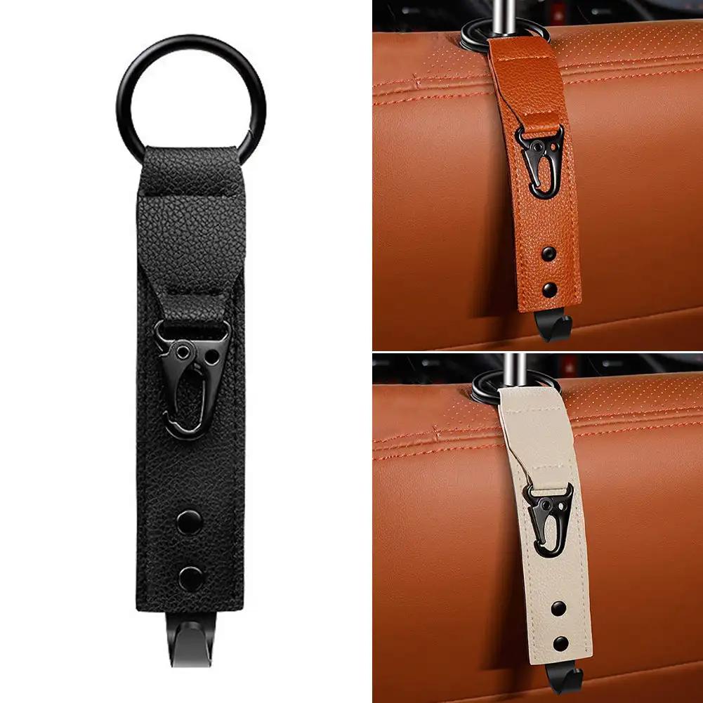 Cârlige din piele PU pentru depozitare auto, clipuri, tetiera scaunului din față, organizator, suport auto, fixare, cârlige, accesorii interioare auto