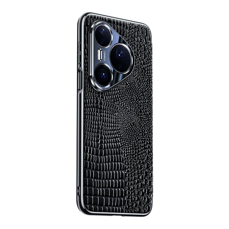 Premium Genuine Leather Crocodile Case For Huawei Pura 80 Ultra/ 80 Pro/80 Pro Plus/80 Magnetic Smart Window Anti-drop Cover
