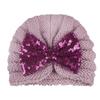 New baby sequined knotted thermal hat in autumn and winter, cute baby bow knitted hat, children's hat