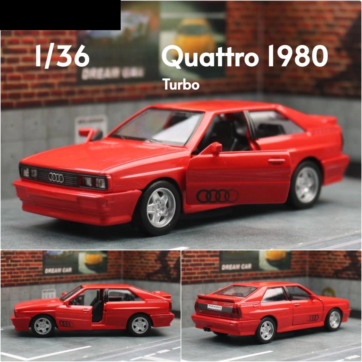 

1/36 масштаб Quattro игрушечная модель автомобиля миниатюрная свободное колесо откидывающиеся двери открывающиеся литые металлические коллекция для детей мальчик красный