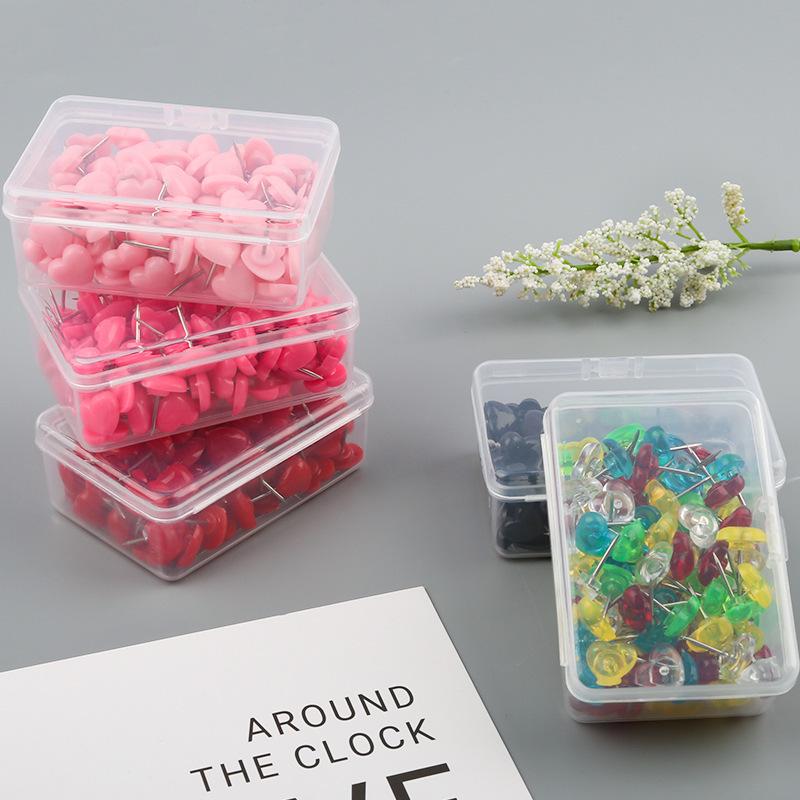 Pink Heart-Shaped Thumbtacks for DIY Projects - Multiple Sizes Available