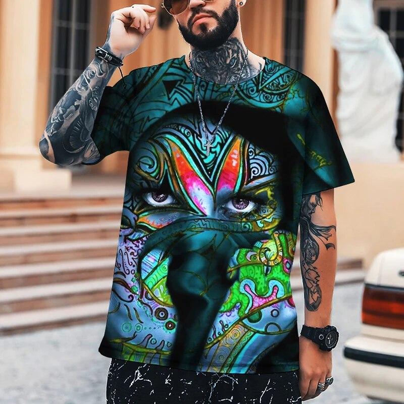 Letní pánské tričko Umění různých rozměrů 3D tisk Pánské topy Humorné Abstraktní Vtipné Šití Vysoká kvalita