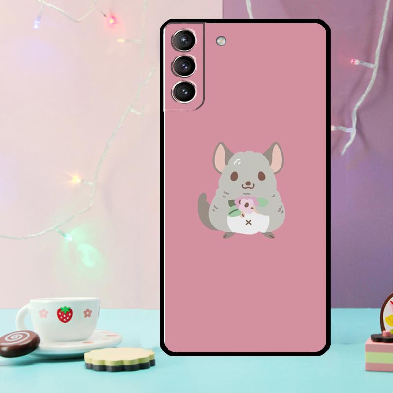 Cartoon Chinchilla Phone Case For Samsung Galaxy S24 Ultra S20 S21 S22 S23 S25 Ultra S9 S10 Plus S24 FE Cover