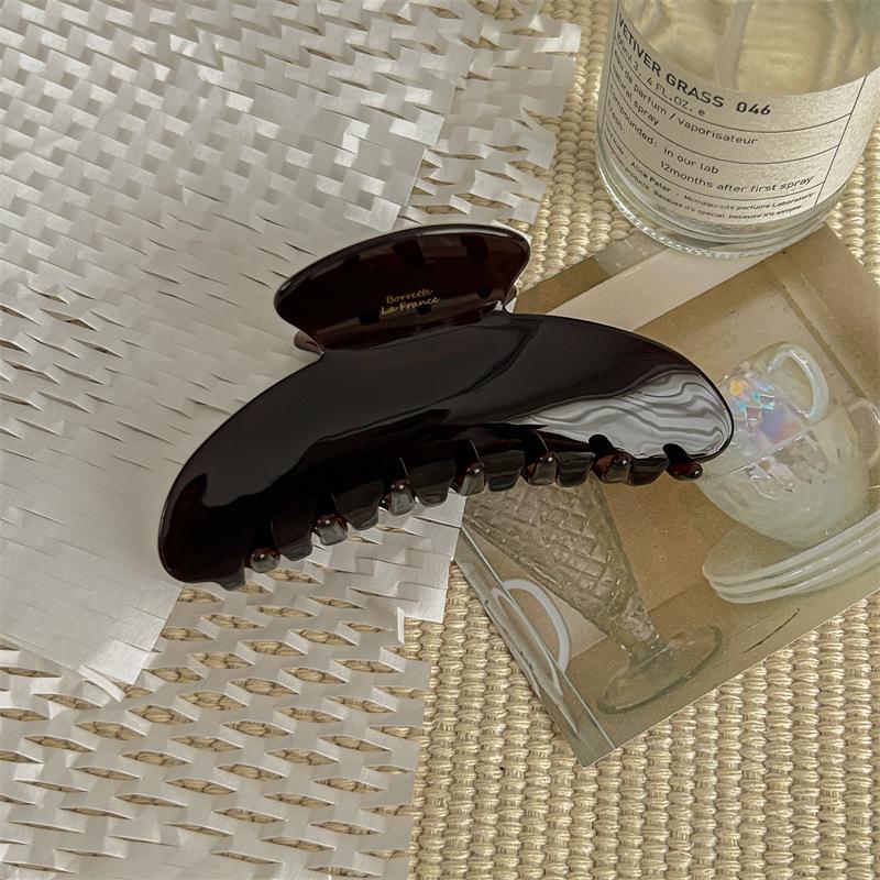 2024 High-End Korean French Chocolate Acetate Hair Claw for Women