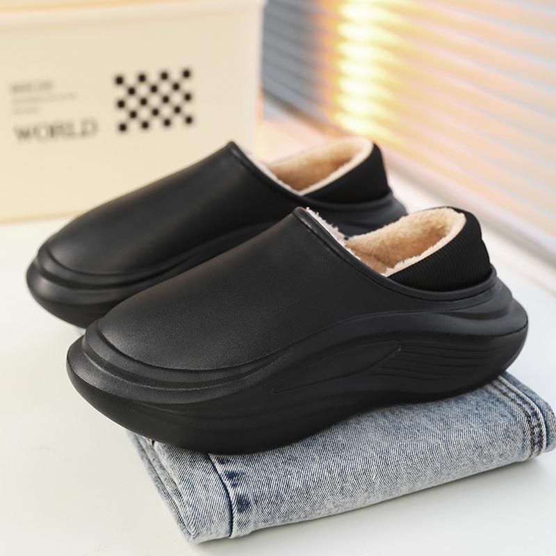 

Модная зимняя обувь PARZIVAL для мужчин и женщин, повседневная домашняя обувь для мужчин, водонепроницаемая теплая хлопковая обувь для улицы, домашние плюшевые тапочки с подкладкой 45 чёрный