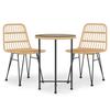VidaXL 3-Piece Garden Dining Set Woven Resin, Patio Set, Garden Bistro Set, Dining Set 3157835