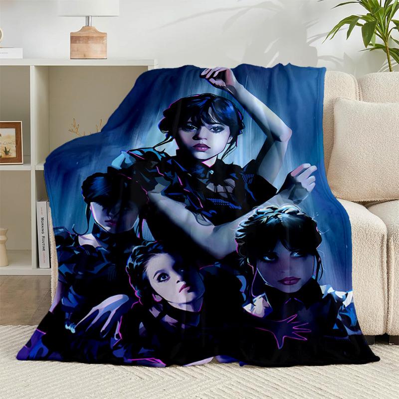 1PZ Mercoledì Gotico Coperta di Flanella Regalo, Adatta Sia per Uomini Che per Donne, Morbida Ideale per Letti e Divano, Regalo di Compleanno o Natale