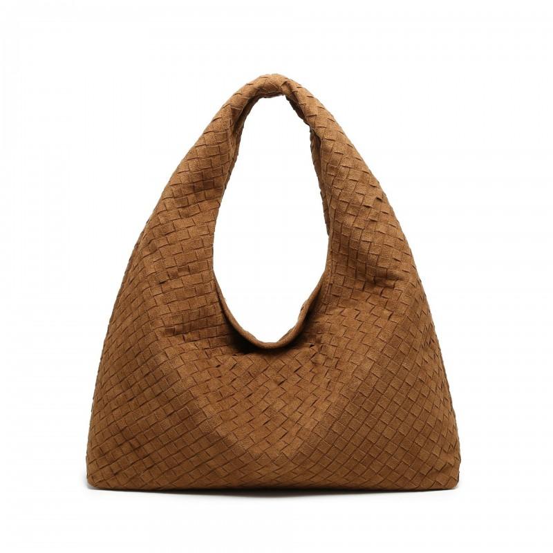 Borsa Tote Tessuta in Camoscio da Donna Grande Morbida in Pelle a Spalla Con Magnete per Pendolarismo Quotidiano Uso Casual