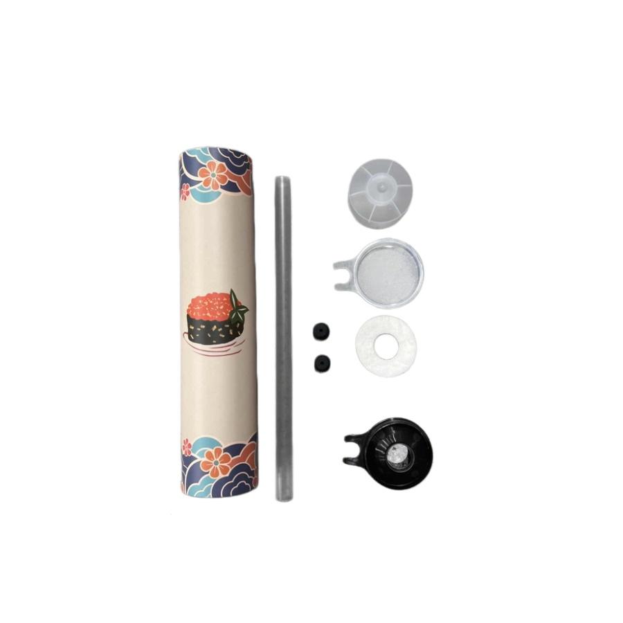 Round Sushi Push Box With Sauce Straw Food Grade Sushi Mold Cone Push Up Paper Bucket Packaging Paper Box Bento Accessories