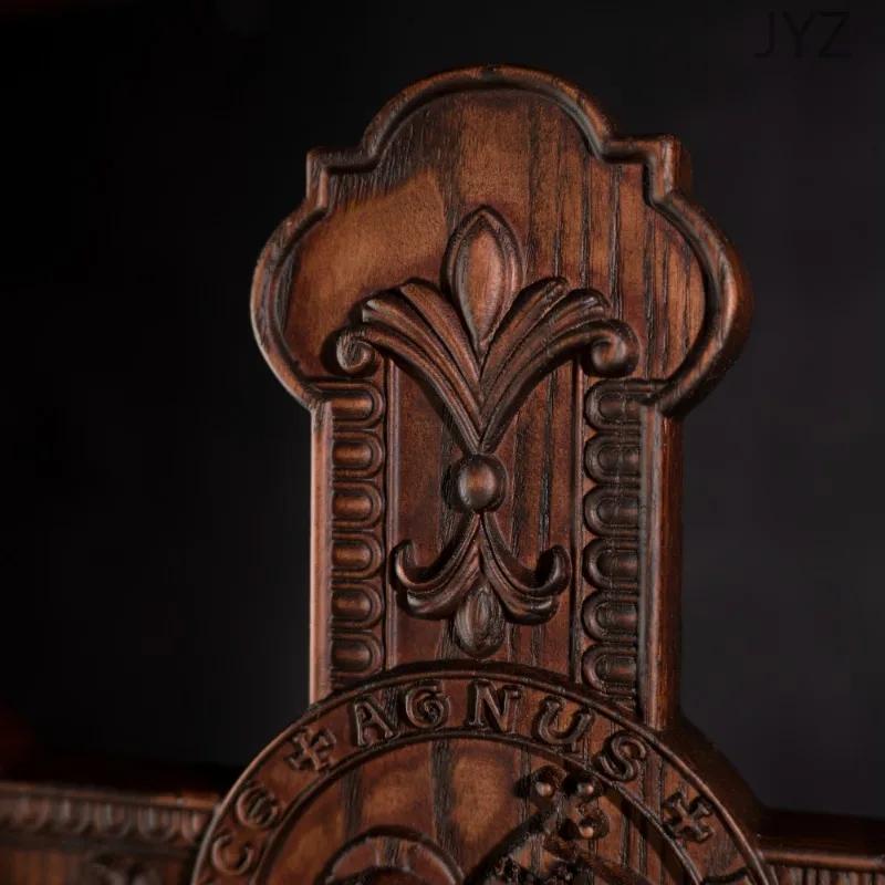 Vintage Cross Wood Carving for Wall Decoration Hanging Church Home Living Gifts