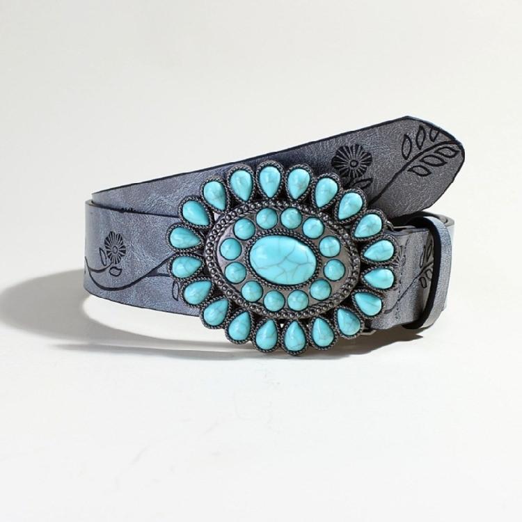 Girl Belt Cowgirl Embossed Waist Belt Rock and Roll Retro for Jeans Dress