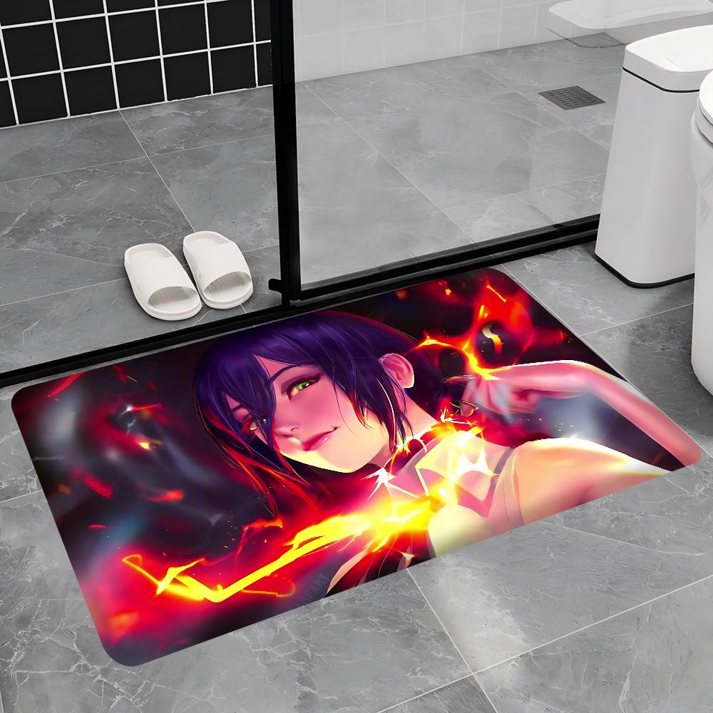 Action Anime Chainsaw Man Reze Arc Bathroom Mat Kids Room Bedroom Decoration Balcony Anti-Slip Doormat Living Room Welcome Rug