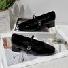 Spring Heel Wide Strap Women's Shoes Slip-On Casual Style Comfortable Leather Fashion Retro French Style