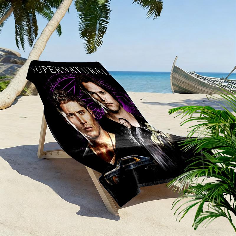 Supernatural Forces Unleashed beach towel Beach towel for vacation photos beach swim quick-drying swim towel seaside printing